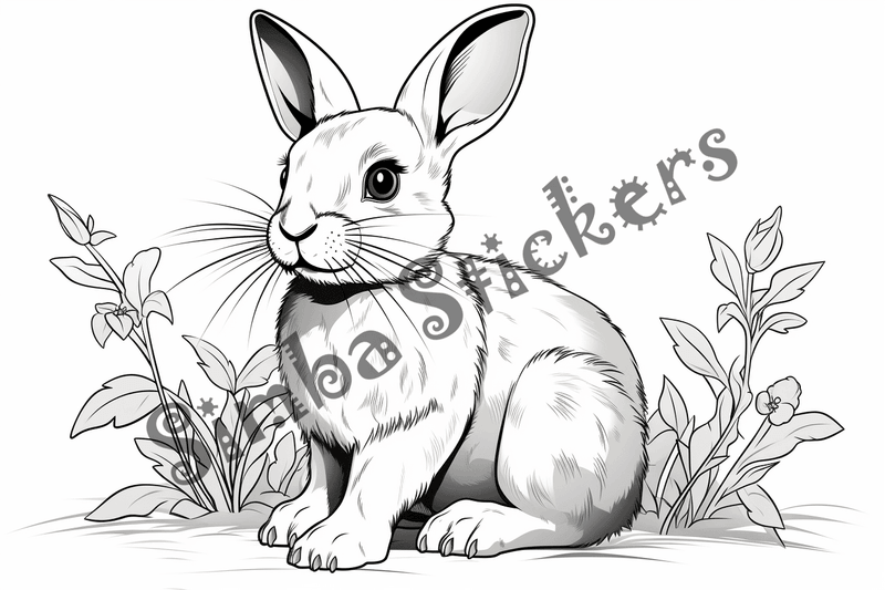 Colouring pages, bundle of rabbits, 25 images 2