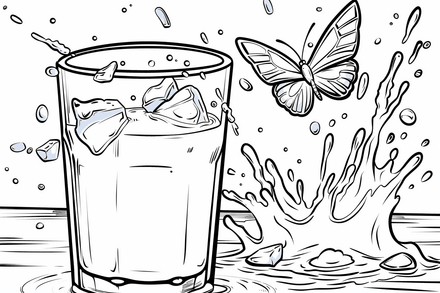 Colouring pages, bundle of butterflies around glasses, 10 images