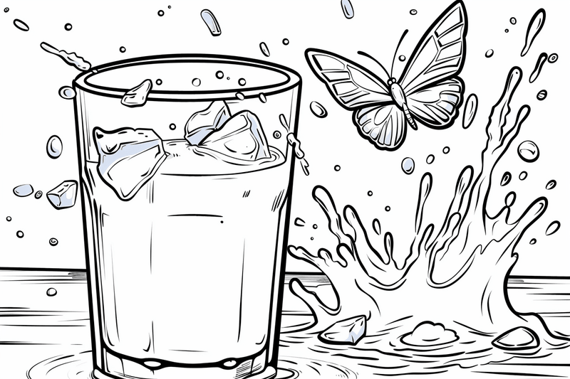 Colouring pages, bundle of butterflies around glasses, 10 images