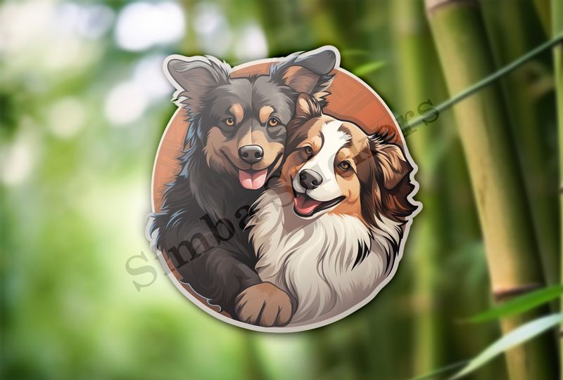 Dogs cuddling