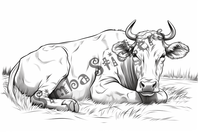 Colouring pages, bundle of cattle, complex, 25 images