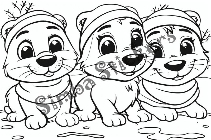 Colouring pages, bundle of groundhogs, 50 images