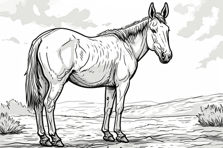 Colouring pages, bundle of singular mules, 10 images