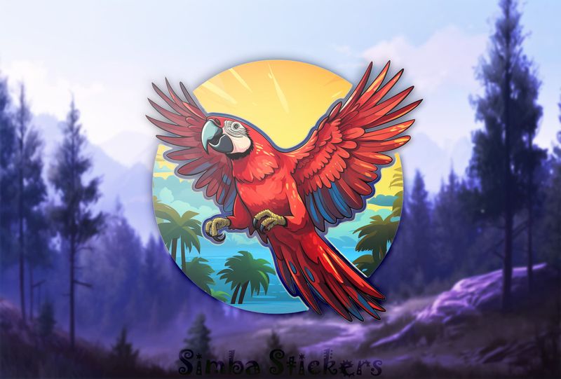 Red parrot with blue patches, cl8bix