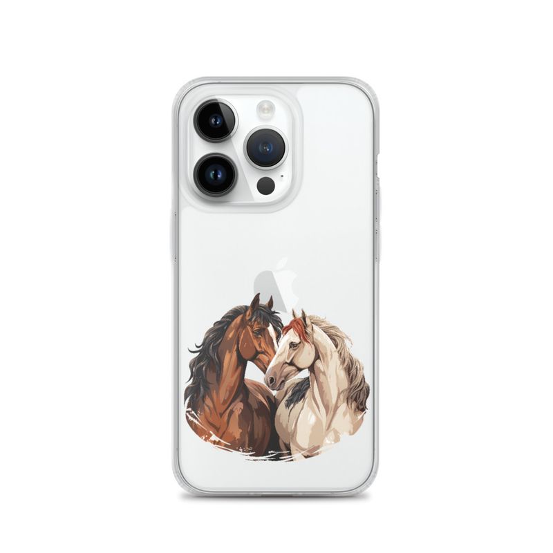 Clear Case for iPhone, Horses nose-to-nose, jbgjpy