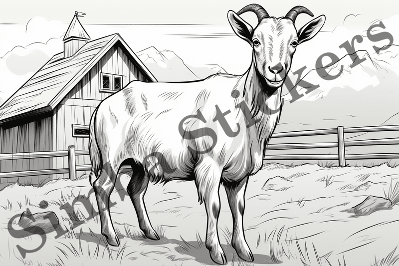 Colouring pages, Bundle of goats, 25 images