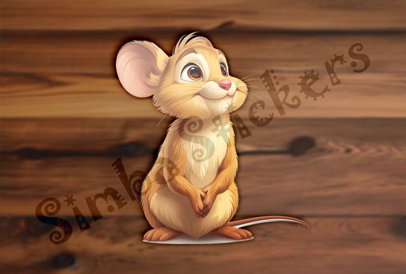 Mouse holding hands together with cheeky smile