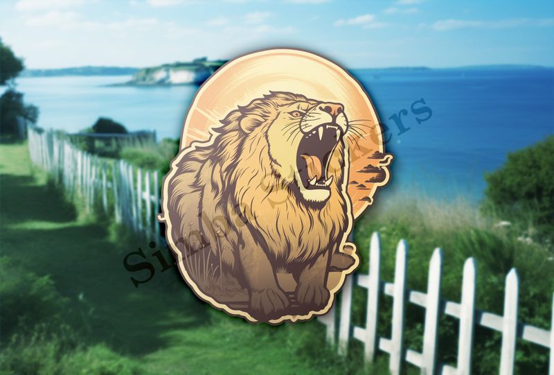 Male lion roaring majestically