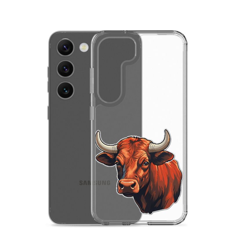 Clear Case for Samsung, Bull face, partial side view, bpor80