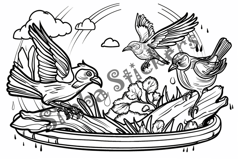 Colouring pages, bundle of Equatorial Rainforest landscape, 25 images