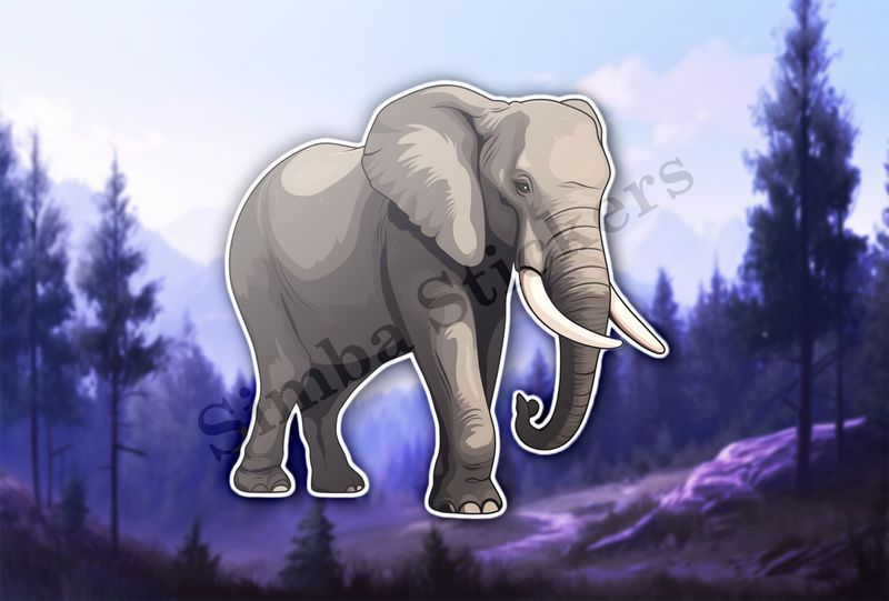 Elephant with partial side view
