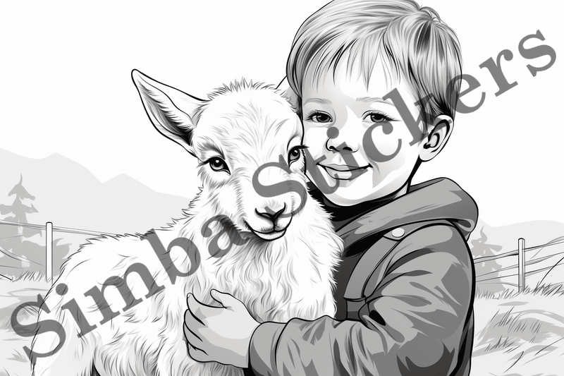 Colouring pages, Bundle of goats, 10 images
