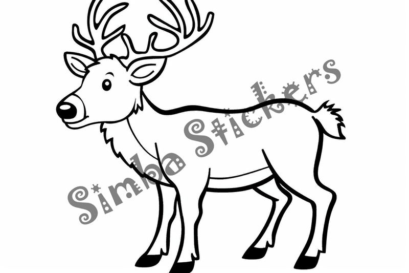 Colouring pages, bundle of singular elks, 10 images