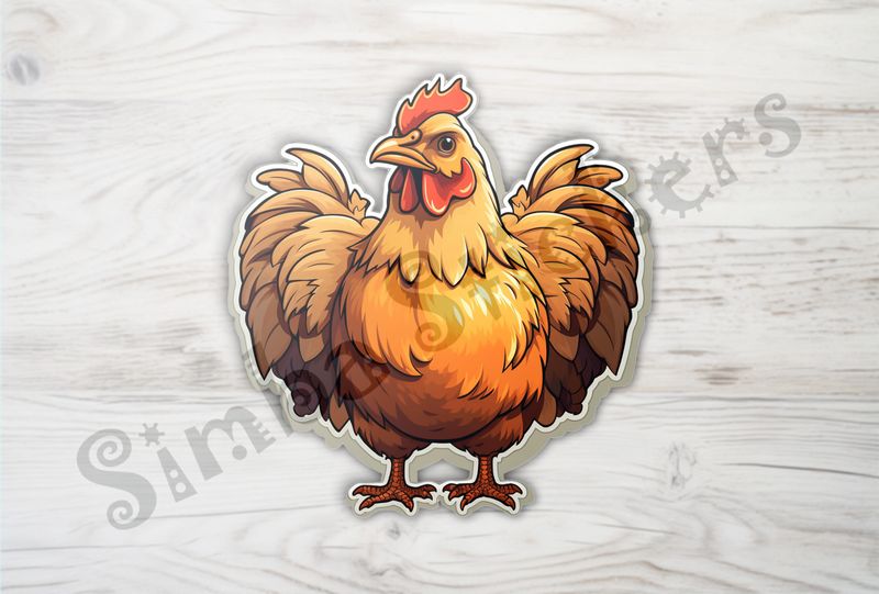 Chicken with wings outspread