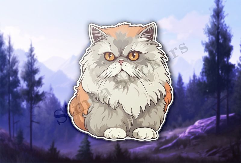 Persian cat, grey and brown