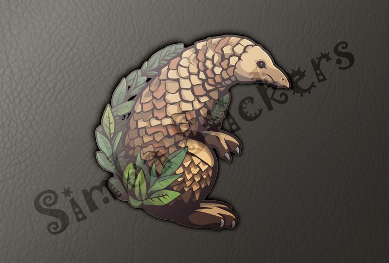 Pangolin standing in green leaves