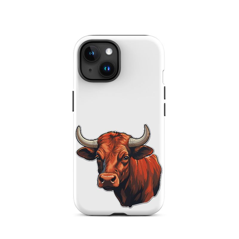 Tough Case for iPhone, Bull face, partial side view, bpor80