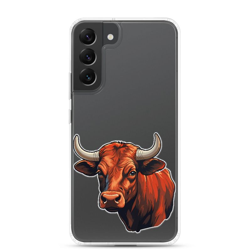 Clear Case for Samsung, Bull face, partial side view, bpor80