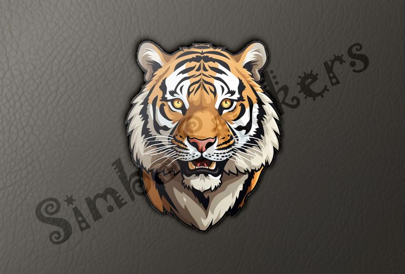 Tiger face, slightly panting