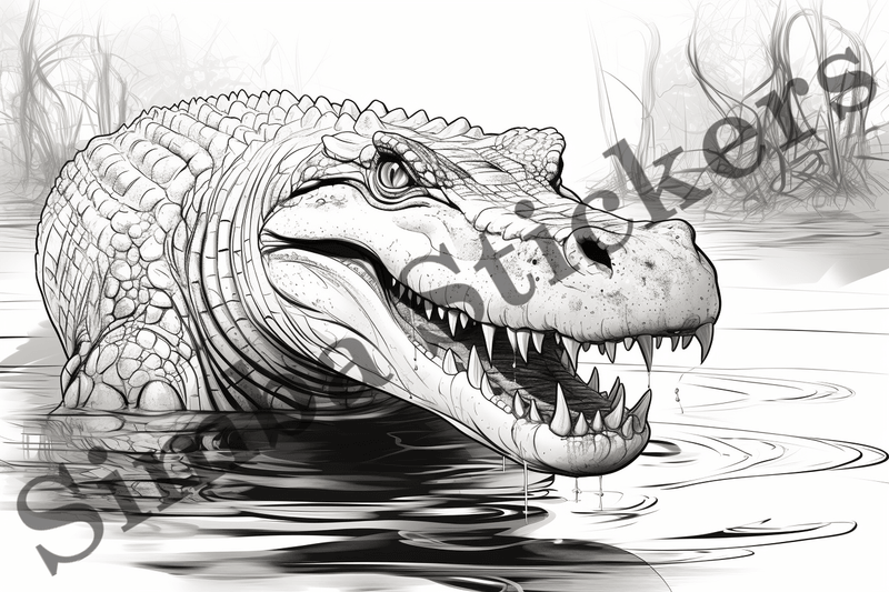 Colouring pages, Bundle of crocodiles, 25 images