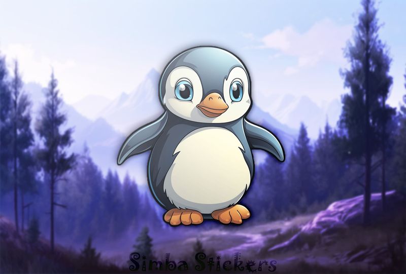 Baby penguin with wings spread out, fqsehz