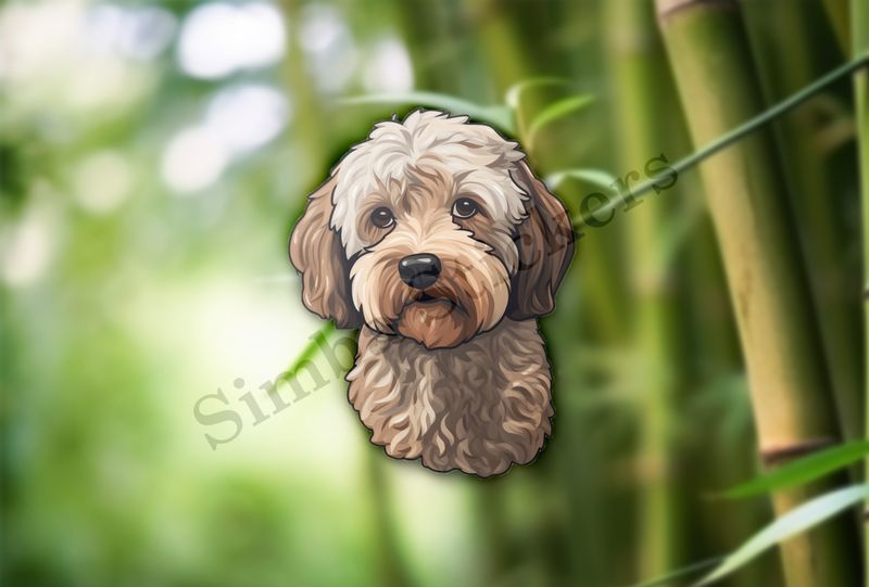 White Cookapoo dog bust