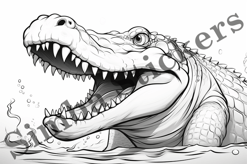 Colouring pages, Bundle of crocodiles, 25 images