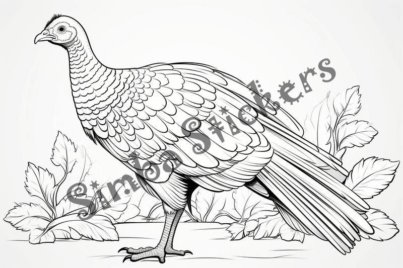 Colouring pages, bundle of individual turkeys, 25 images