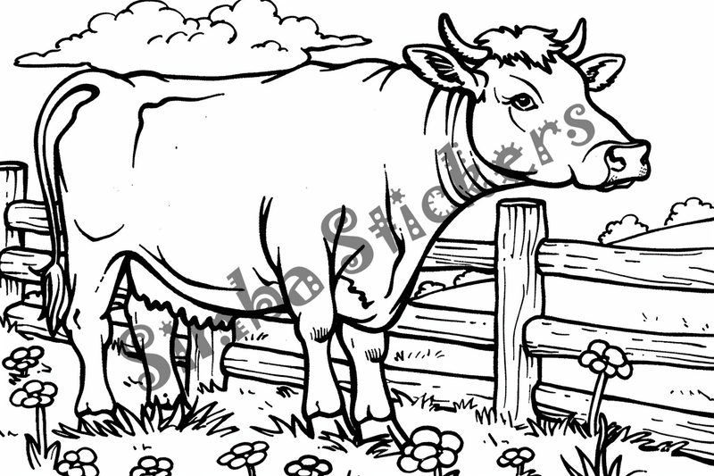 Colouring pages, bundle of cattle, 50 images