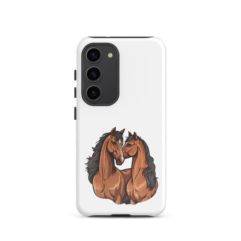 Tough Case for Samsung, Two brown horses snuggling, tdwcyd