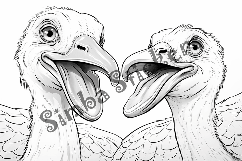 Colouring pages, bundle of turkeys, 50 images