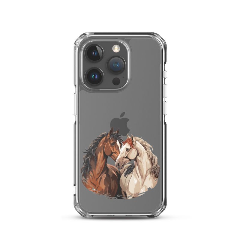 Clear Case for iPhone, Horses nose-to-nose, jbgjpy