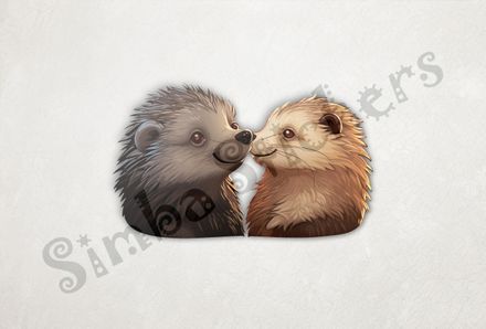 Porcupines cheerfully nose-to-nose