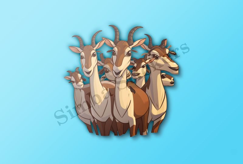 Herd of antelopes