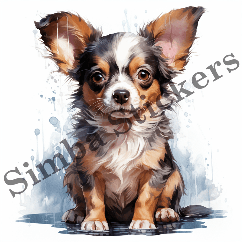 Chihuahua dogs, watercolour, image set, 10 images