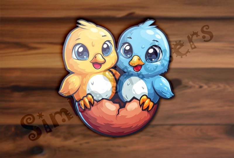 Chicks cheek-to-cheek, in egg