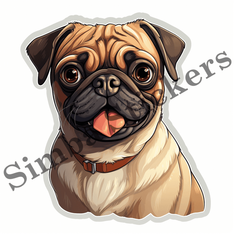 Pug dogs, image set, 10 images