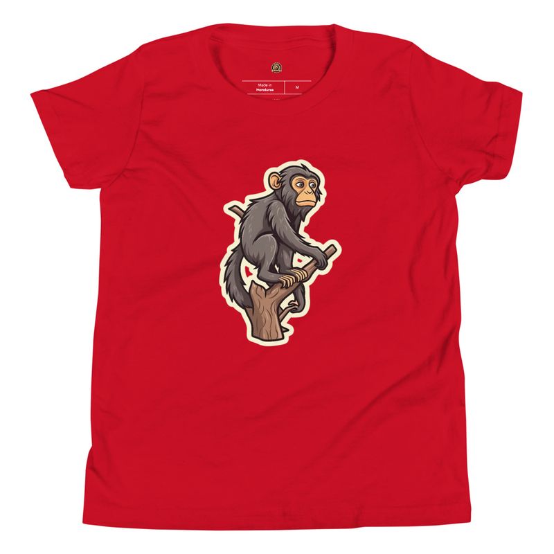 Youth T-shirt, Baboon on a tree, looking sad 