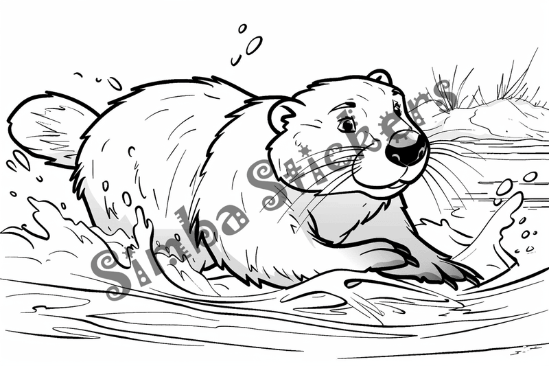 Colouring pages, bundle of beavers, 25 images