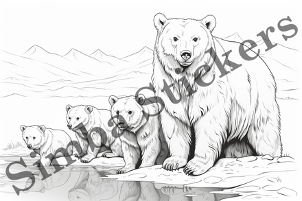 Colouring pages, Bundle of bears, 25 images