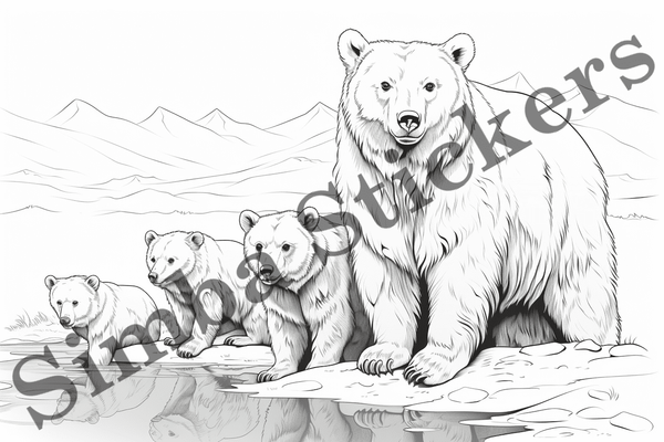 Colouring pages, Bundle of bears, 25 images