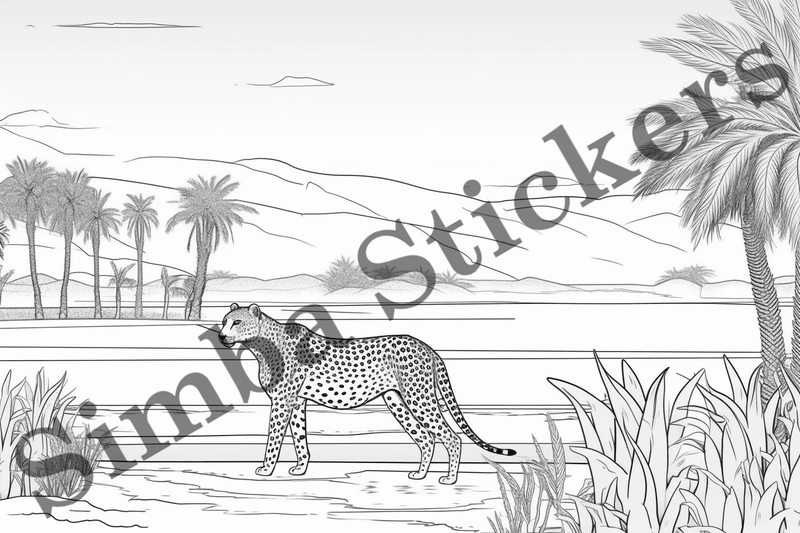 Colouring pages, Bundle of cheetahs, 10 images