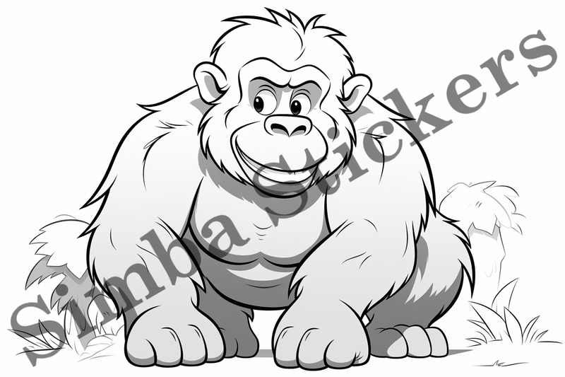 Colouring pages, bundle of gorillas, 25 images
