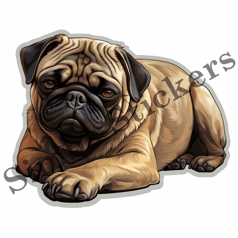 Pug dogs sleeping, image set, 10 images