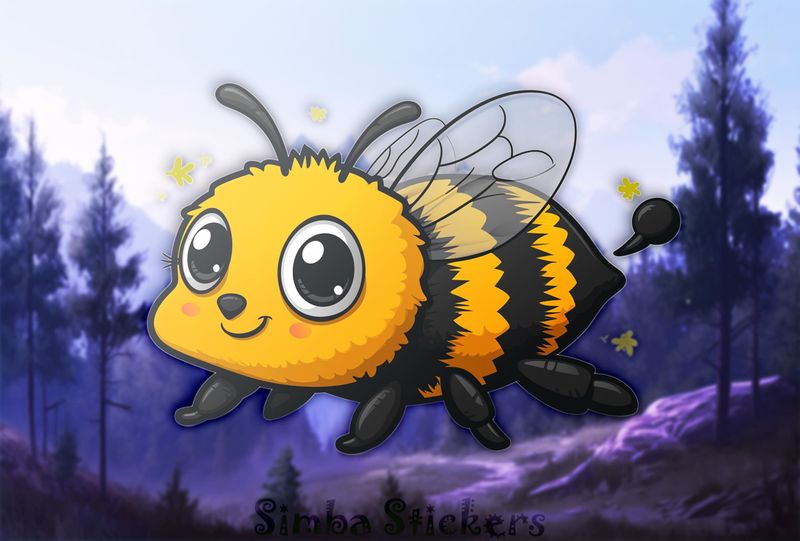 Happy bee smiling with side-glance