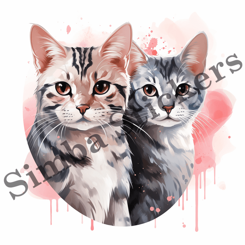 Egyptian Mau cats in love, image set, 10 images