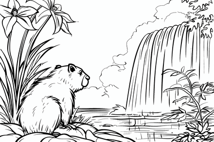 Colouring pages, bundle of singular beavers, 25 images