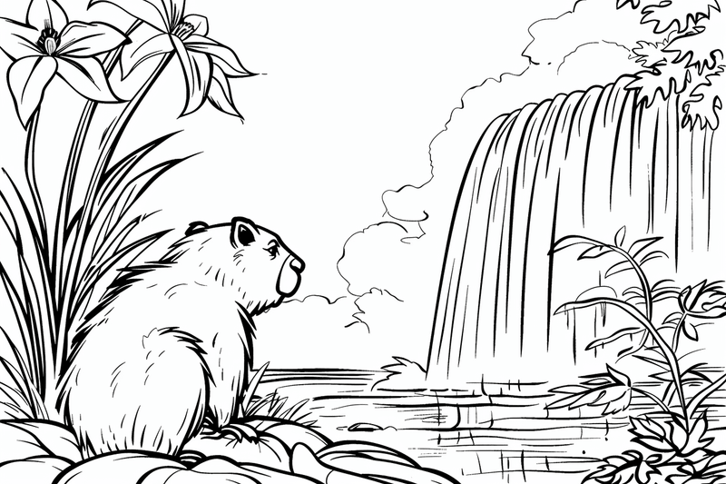 Colouring pages, bundle of singular beavers, 25 images