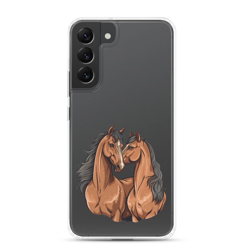 Clear Case for Samsung, Two brown horses snuggling, tdwcyd