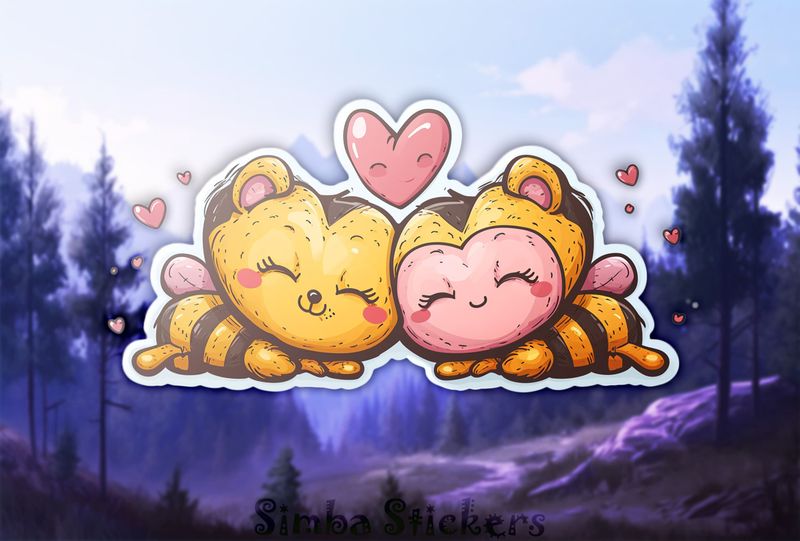 Bees in love sleeping cheek-to-cheek